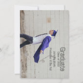 シンプル両面写真の卒業表明 招待状 (裏面)