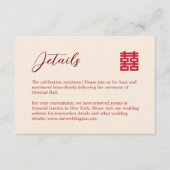 シンプル中国のベージュモダン結婚詳細 エンクロージャーカード (正面)
