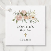 シンプル中性水色の花 | バプテスマ フェイバータグ (正面)