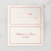 シンプル中赤フレーム護衛カードアイボリー プレイスカード (外部開封)