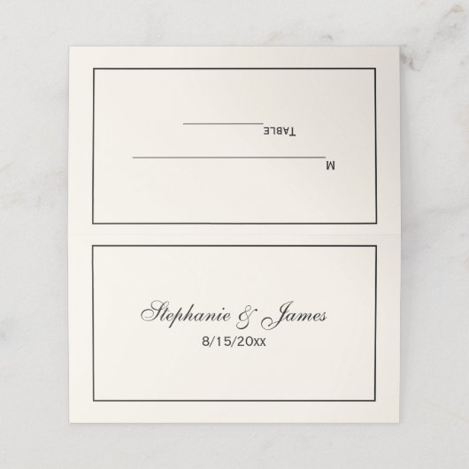 シンプル中黒フレーム護衛カードアイボリー プレイスカード (外部開封)