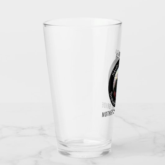 シンプル丸い白黒結婚の写真 タンブラーグラス (右)