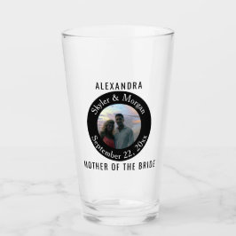 シンプル丸い白黒結婚の写真 タンブラーグラス