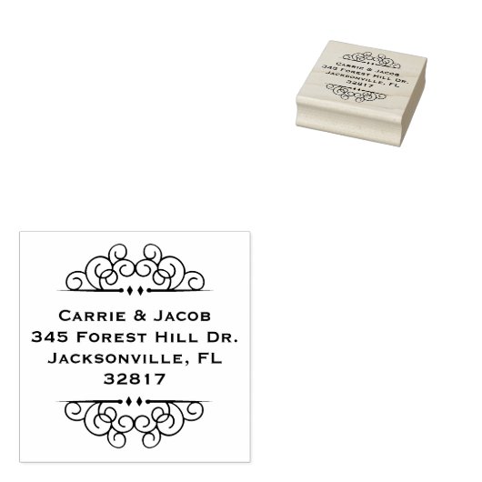 シンプル丸エレガント差出人住所 ラバースタンプ (押印)