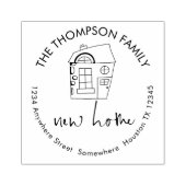 シンプル予測できなHouse New Home Name Address ラバースタンプ (インプリント)