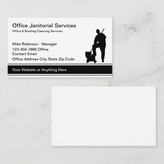 シンプル予算の清掃サービス 名刺 (正面/裏面)
