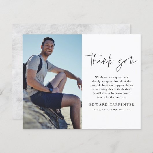 シンプル予算の葬儀記念写真ありがとう (正面/裏面)