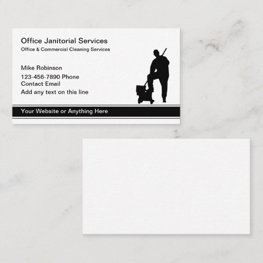 シンプル予算オフィス清掃サービス 名刺 (正面/裏面)
