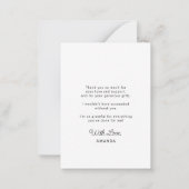 シンプル予算パーソナライズされた感謝してい卒業 ノートカード (裏面)