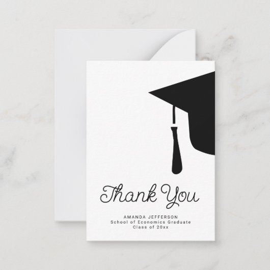 シンプル予算パーソナライズされた感謝してい卒業 ノートカード (正面)