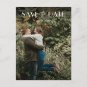 シンプル予算フォトウェディング日付の保存 案内ポストカード (正面)