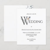 シンプル予算結婚式招待状 (正面/裏面)