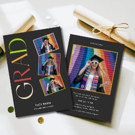 シンプル予算4フォトグルーヴィレトロ卒業 招待状