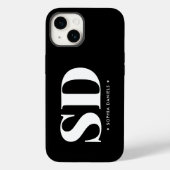 シンプル二モノグラムイニシャルレトロ白黒 Case-Mate iPhoneケース (裏面)