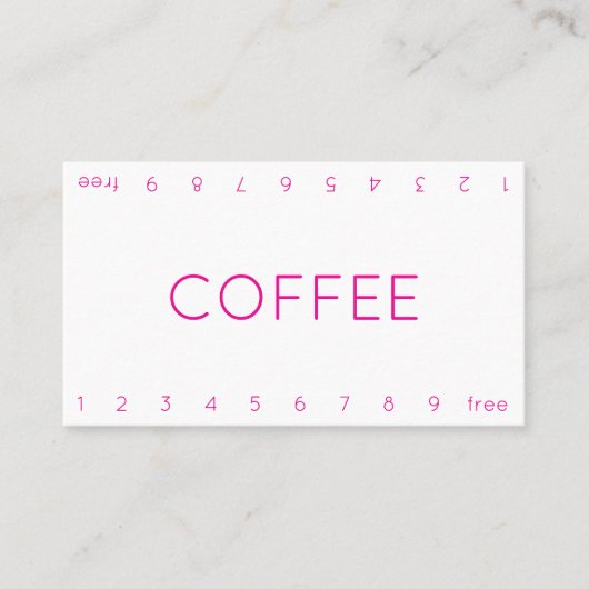 シンプル二桁ナンバリング コーヒー ポイント カード (正面)
