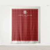 シンプル二重の幸福中国の結婚の背景 タペストリー (正面)