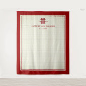 シンプル二重の幸福中国の結婚の背景 タペストリー (正面)