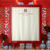 シンプル二重の幸福中国の結婚の背景 タペストリー