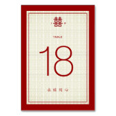 シンプル二重中国の幸福結婚模様 テーブルナンバー (正面)