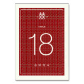 シンプル二重中国の幸福結婚模様 テーブルナンバー (正面)