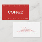 シンプル二重数ロイヤリティコーヒーパンチカード ロイヤリティカード (正面/裏面)