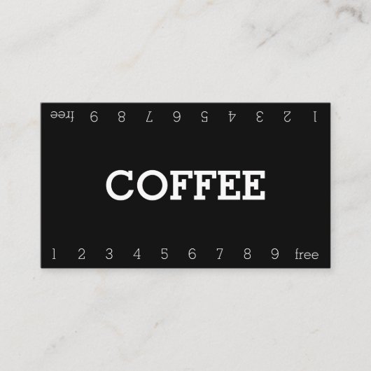 シンプル二重数ロイヤリティコーヒーパンチカード ロイヤリティカード (正面)