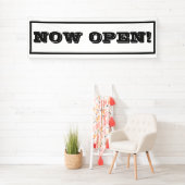 シンプル今オープン事業プロモーションタイポグラフィ 横断幕 (インサイチュ)