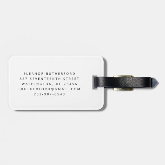 シンプル付き自転車(花のサイクリスト付パーソナライズされたき)  ラゲッジタグ (裏面横)