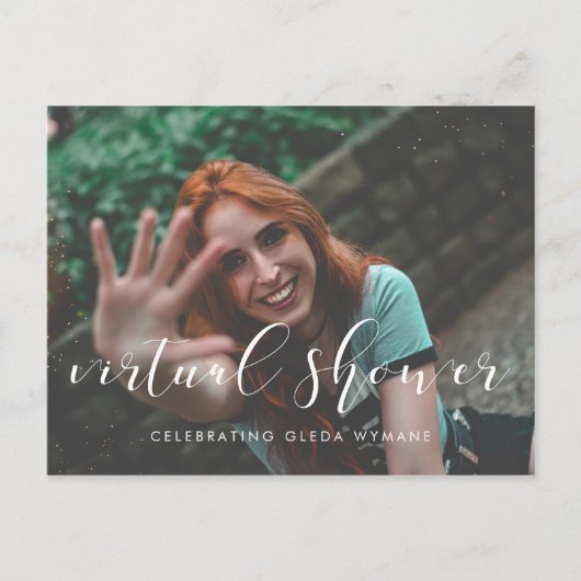シンプル仮想エレガントブライダルシャワー写真 ポストカード (正面)