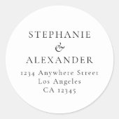シンプル任意の色の名前結婚差出人住所 ラウンドシール (正面)