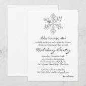 シンプル企業のエレガント&ホリデー・パーティー – ホワイト 招待状 (正面/裏面)