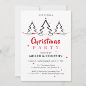 シンプル企業のパーティーレッドバッファロープレイド 招待状 (正面)