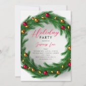 シンプル企業のホリデーパーティーフェスティバルリース 招待状 (正面)