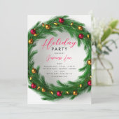 シンプル企業のホリデーパーティーフェスティバルリース 招待状 (スタンド正面)