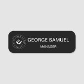 シンプル企業のロゴの従業員名と役職 名札 (正面)