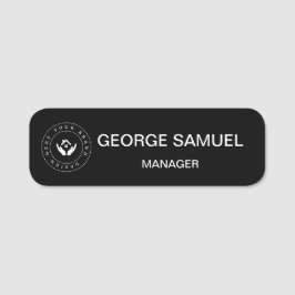 シンプル企業のロゴの従業員名と役職 名札