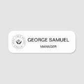 シンプル企業のロゴの従業員名と役職 名札 (正面)