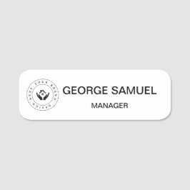 シンプル企業のロゴの従業員名と役職 名札