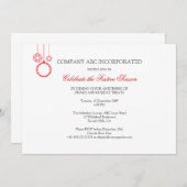 シンプル休企業の日パーティー 招待状 (正面/裏面)