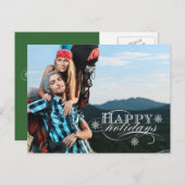 シンプル休日の写真はがきグリーン シーズンポストカード (正面/裏面)