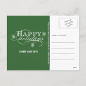 シンプル休日の写真はがきグリーン シーズンポストカード (裏面)