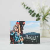 シンプル休日の写真はがき赤 シーズンポストカード (スタンド正面)