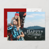 シンプル休日の写真はがき赤 シーズンポストカード (正面/裏面)