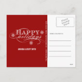 シンプル休日の写真はがき赤 シーズンポストカード (裏面)