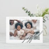 シンプル休日の喜びパーソナライズされた写真 シーズンカード (スタンド正面)