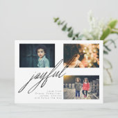 シンプル休日の喜びパーソナライズされた写真 シーズンカード (スタンド正面)