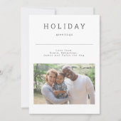 シンプル休日の挨拶フォトカパーソナライズされたード 招待状 (正面)