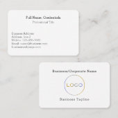 シンプル会社のロゴフォーマル白黒 名刺 (正面/裏面)