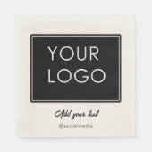 シンプル会社のロゴ付きスクリプト スタンダードランチョンナプキン (正面)