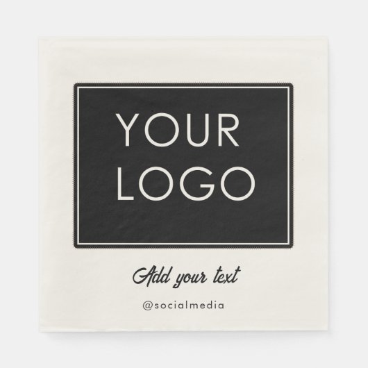 シンプル会社のロゴ付きスクリプト スタンダードランチョンナプキン (正面)